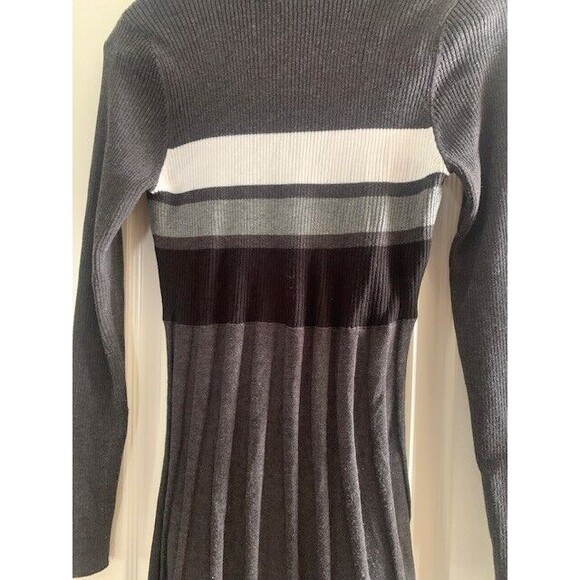 Calvin Klein Sweater Dress Womens Medium Gray Knit Cottage Core Academia - Picture 8 of 11
